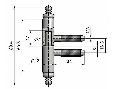 Závěs okenní 13x60 UR27 SMO 90852B90