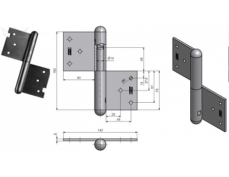 Závěs vratový 150mm''L'' č.92810000