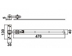 Závěs seřiditelný 470mm M16 na dřevěné dveře Bílý zinek (032939)