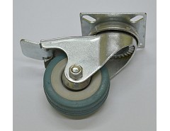 Kolečko 100x26 otočné s brzdou/plotna šedá guma 55 kg
