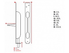 Zástrč Z011 Žlutý zinek 210mm,čelo 25mm