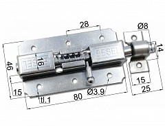 Zástrč s pružinou 80x46mm pr.8mm  Bílý zinek