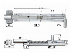 Zástrč s pružinou 200x32 pr.12mm Bílý zinek