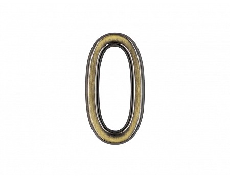 Číslice "0" na dveře NZ 75mm Bronz