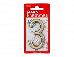 Číslice "3" na dveře NZ 75mm Bronz