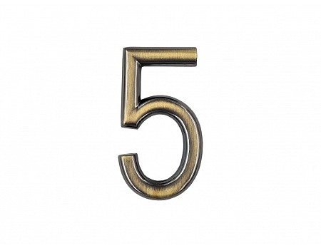 Číslice "5" na dveře NZ 75mm Bronz