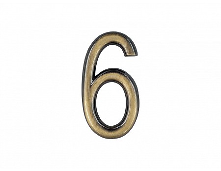 Číslice "6" na dveře NZ 75mm Bronz