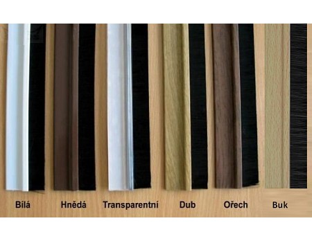 Kartáčové těsnění dveří samolepící (1m) TRANSP.
