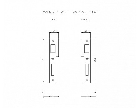 Protiplech vratový zámek 2/2''P'' (Zlatník)