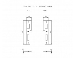 Protiplech vratový zámek 2/2''P'' (Zlatník)