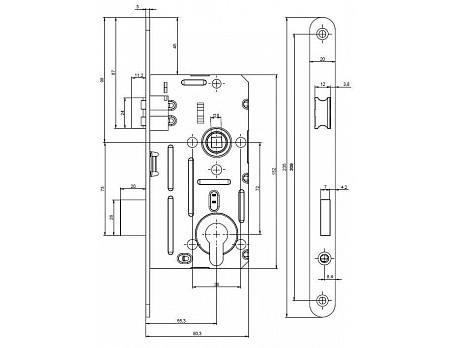 Zámek 190/140/20 N FAB-72/80 L Bal.25ks