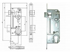 Zámek vložkový 02-06  BZn P-L 90/60