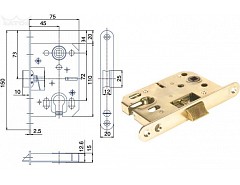 Zámek vložkový střelka K052 BZn P-L