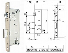 Zámek EURO-V Fab 25/22 váleček hl.40