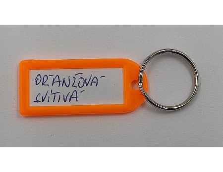 Visačka kl.MALÁ-kr. oranžová Svítivá 1D 50ks