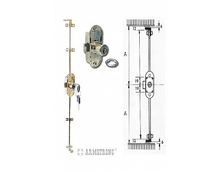 Armstrong Ni 701-22 rozvorový třícest.zámek+2ks tyče 2 x1000mm,(048108)