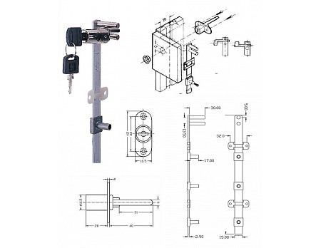 Armstrong Ni666-S 600 KOMPLET/4xzásuvka 9mm centrální+tyč, (048104)