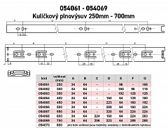 Kuličkový plnovýsuv 400mm Zn 45mm