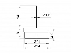 Kluzák s filcem hřeb průměr 24mm (sada 8ks)