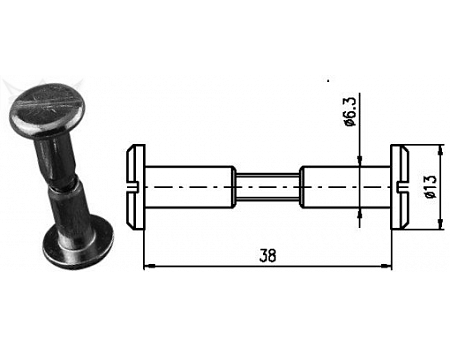 Spojovací kování 38 mm Zn č.8602053A