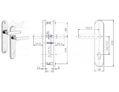 Bezpečnostní kování 807/O/Ti/90mm