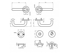 HELEN rozetové kování WC s ukazatelem  NEREZ