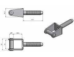 Skoba okenní k zašroubování M8x34,5 Nikl-satén 65990D00