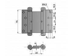 Pružinový závěs 29/75 Ni max 15kg/1pár/600mm š.