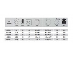 Kolečko transportní modré 200 otočné s brzdou/300kg