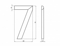 Číslice "7" na dveře NZ 75mm Bronz