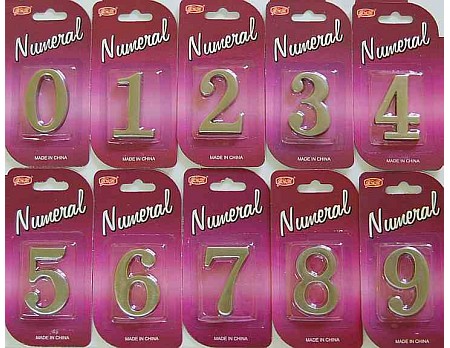 Číslice "2" na dveře NZ 45mm Ni-broušený "AKČNÍ CENA BEZ SLEVY"