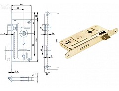 Zámek dozický 548A BZn P-L 90/80