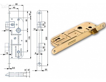 Zámek dozický 02-03 BZn P-L 90/60