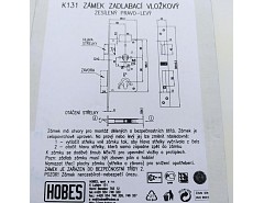 Zámek vložkový vratový K131 BZn P-L 90/99