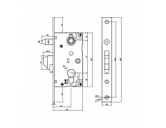 Zámek s hákem+trn s vložkou 72/40/67 447/PB