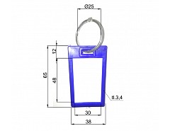 Visačka na klíče MAX-kufrová s kroužkem 25ks - (65 x 39)