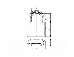 Visací zámek 30H/45 3 kl. (026642 nezacvak, 026722 zacvak)