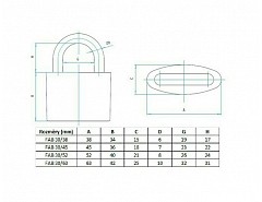 Visací zámek 30H/52 3 kl. (026643 nezacvak, 026723 zacvak)