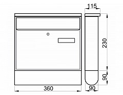 RADIM s rourou - ANTRACIT schránka 360x320x90 "X"